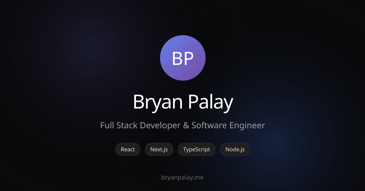 Bryan Palay | Full Stack Developer & Software Engineer